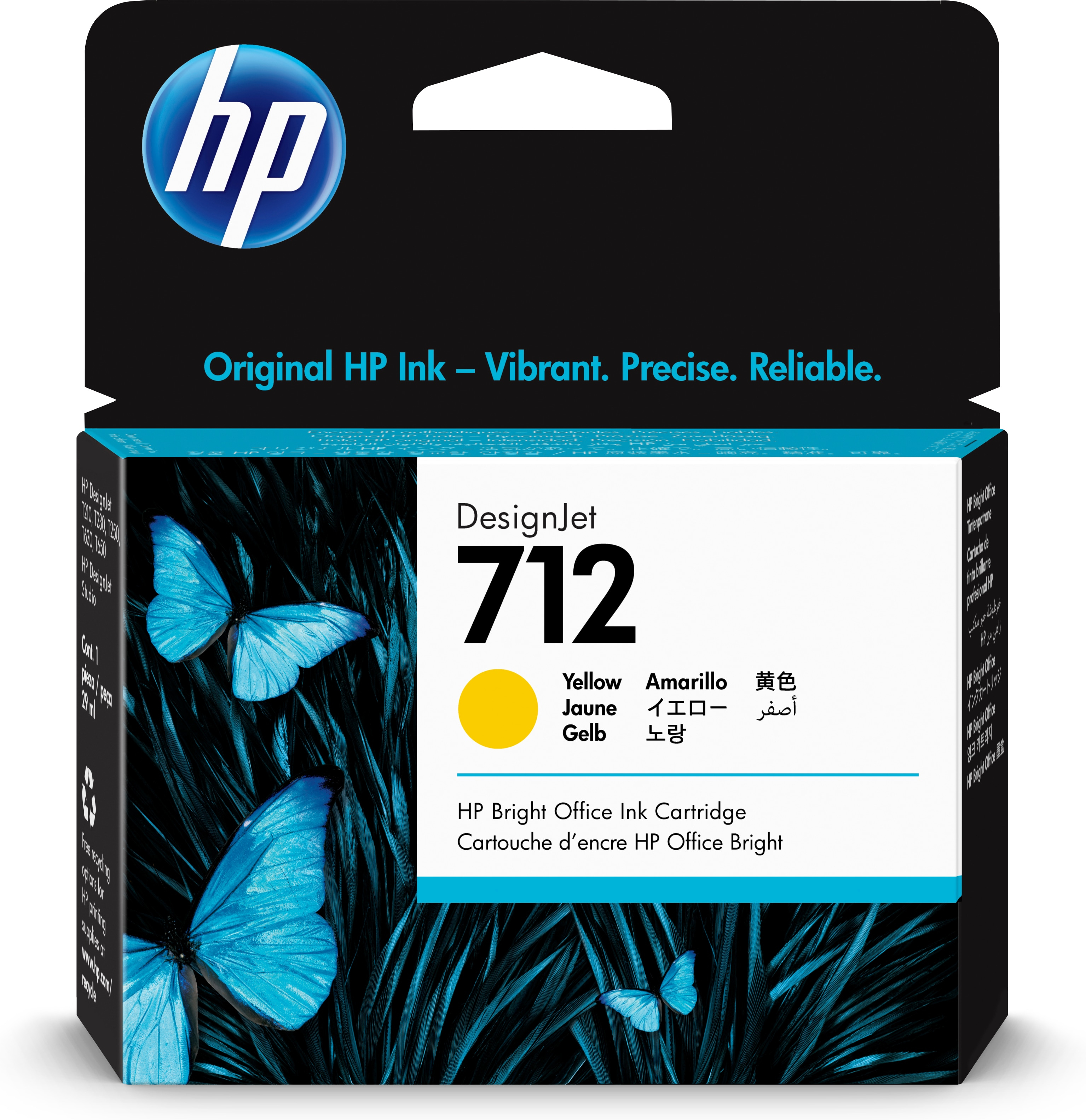 HP DesignJet T200/T600, Cartucho Amarillo 712