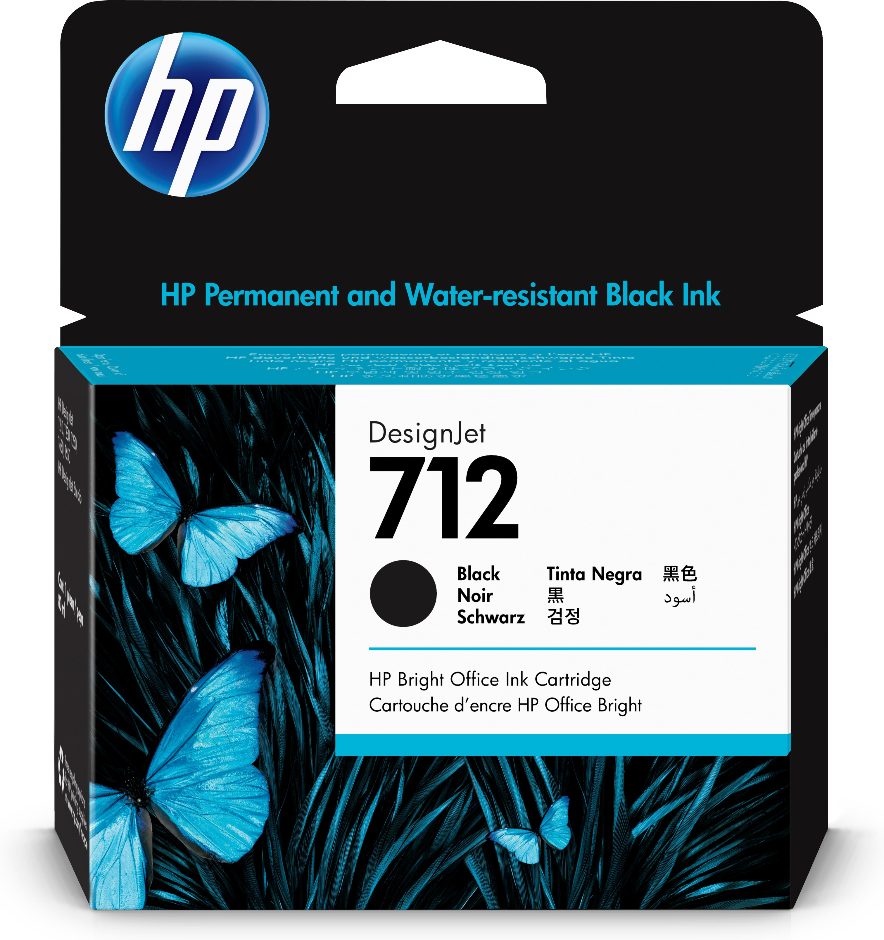 HP DesignJet T200/T600, Cartucho Negro 712xl