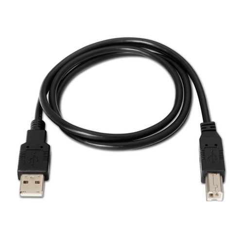 AISENS - CABLE USB 2.0 IMPRESORA, TIPO A/M-B/M, NEGRO, 1.0M