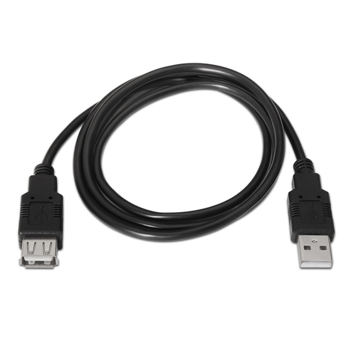 AISENS - CABLE USB 2.0, TIPO A/M-A/H, NEGRO, 1.8M
