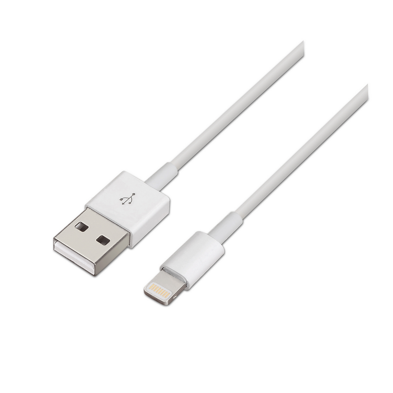 AISENS - CABLE LIGHTNING A USB 2.0, LIGHTNING/M-USB A/M, BLANCO, 1.0M