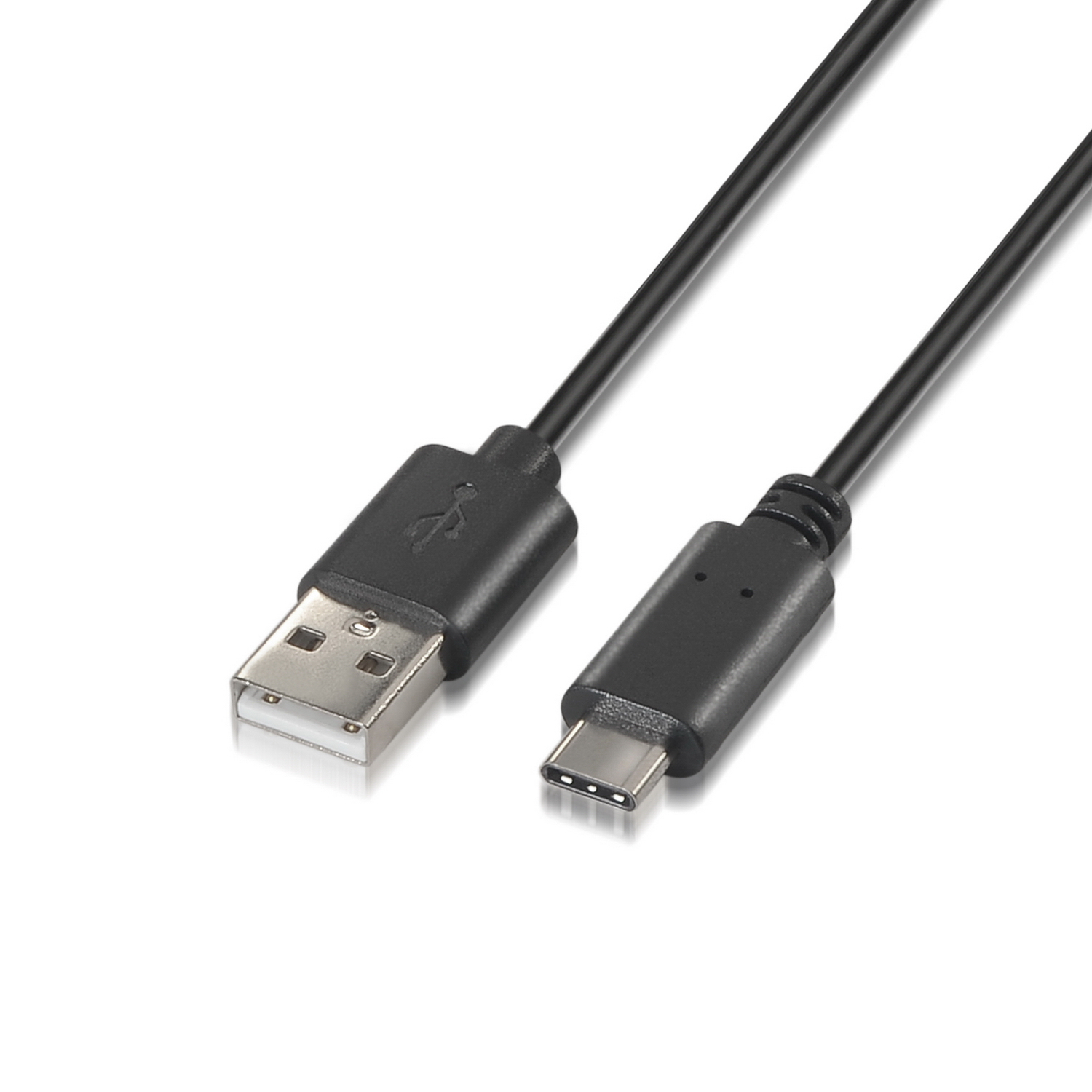 AISENS - CABLE USB 2.0 3A, TIPO USB-C/M-A/M, NEGRO, 1.0M
