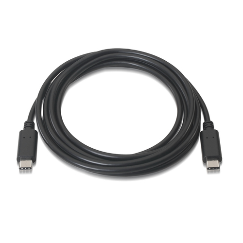 AISENS - CABLE USB 2.0 3A, TIPO USB-C/M-USB-C/M, NEGRO, 1.0M