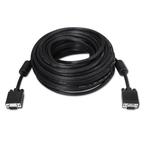 AISENS - CABLE SVGA CON FERRITA, HDB15/M-HDB15/M, NEGRO, 10M