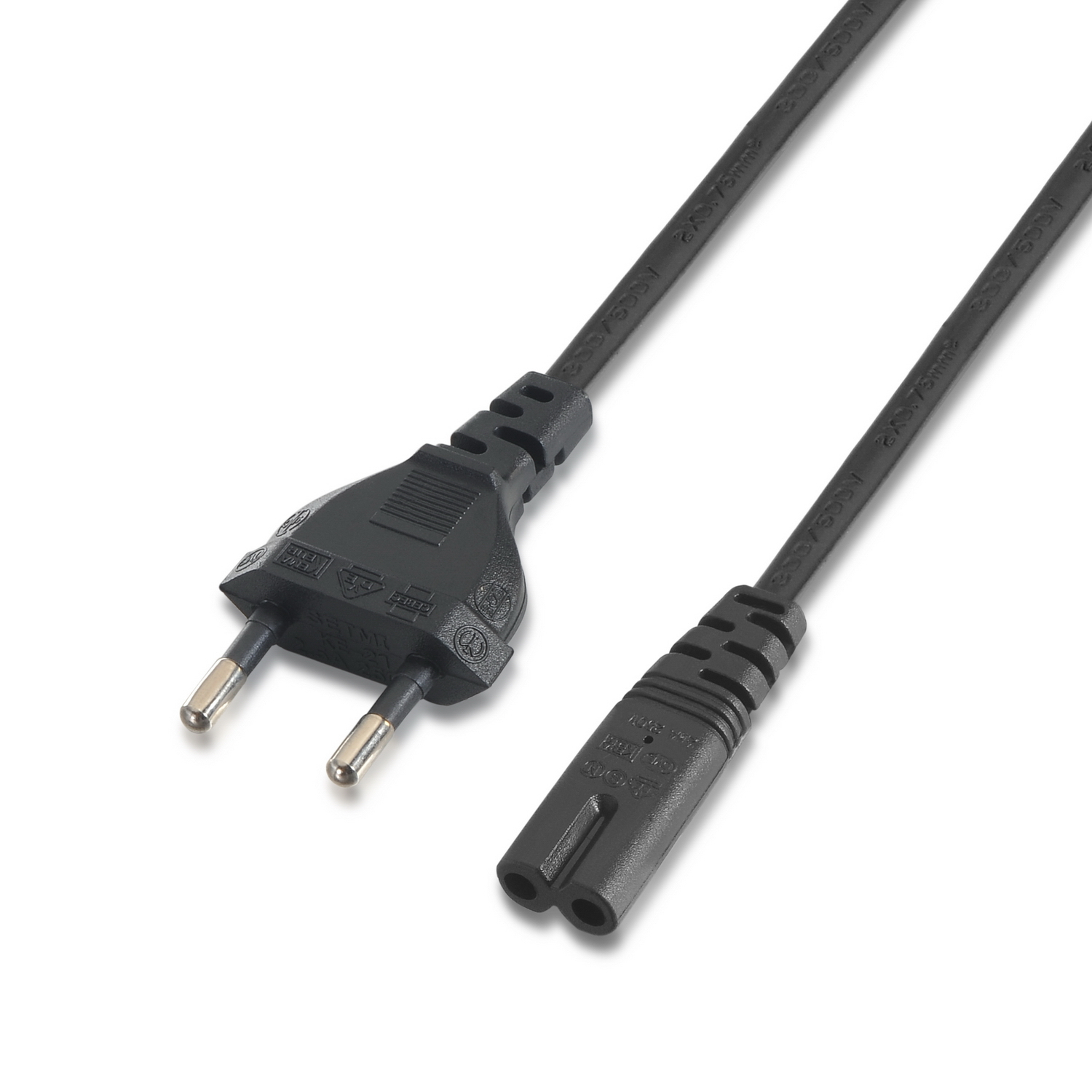 AISENS - CABLE ALIMENTACIoN FORMA 8, CEE7/16/M-C7/H, NEGRO, 1.5M