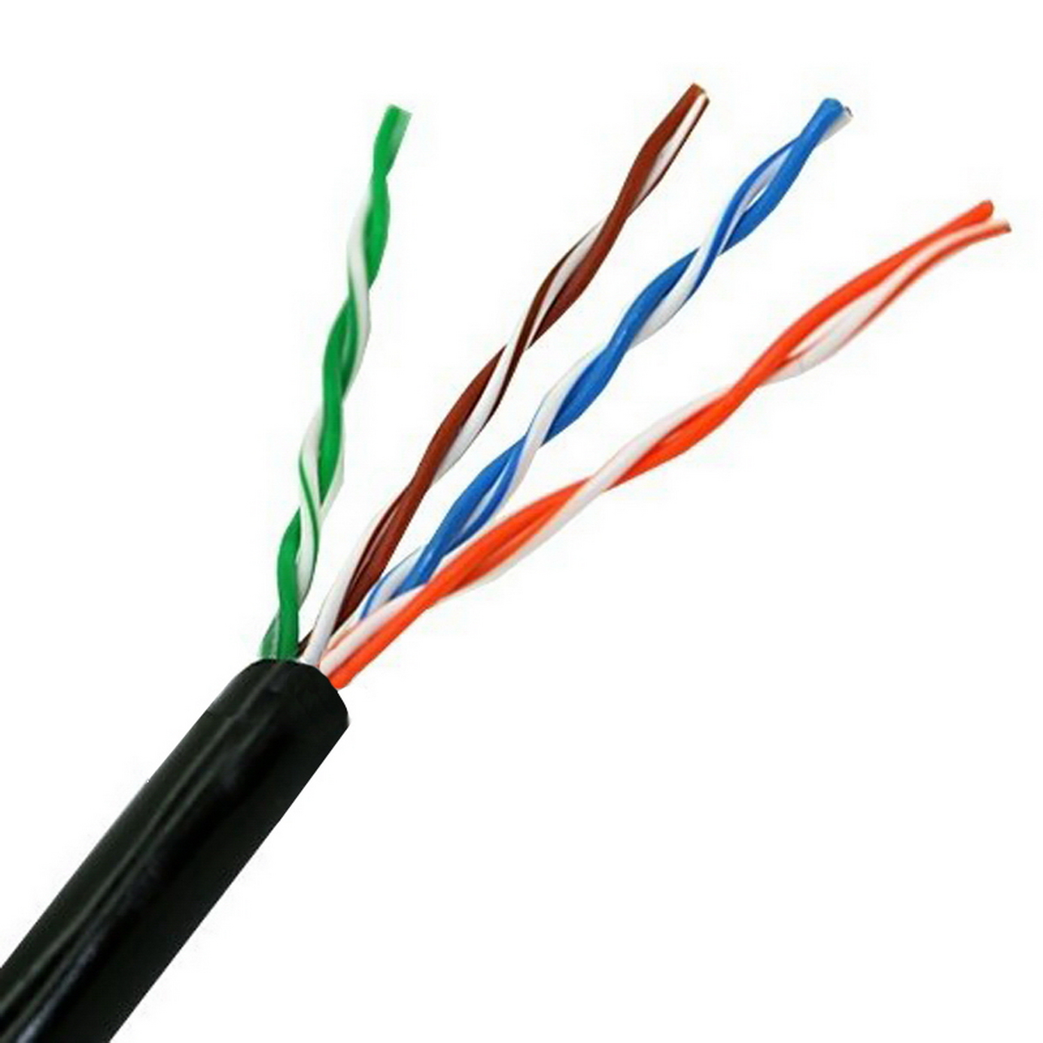 AISENS - BOBINA CABLE DE RED EXTERIOR IMPERMEABLE RJ45 CAT.5E UTP RÍGIDO AWG24, NEGRO, 305M