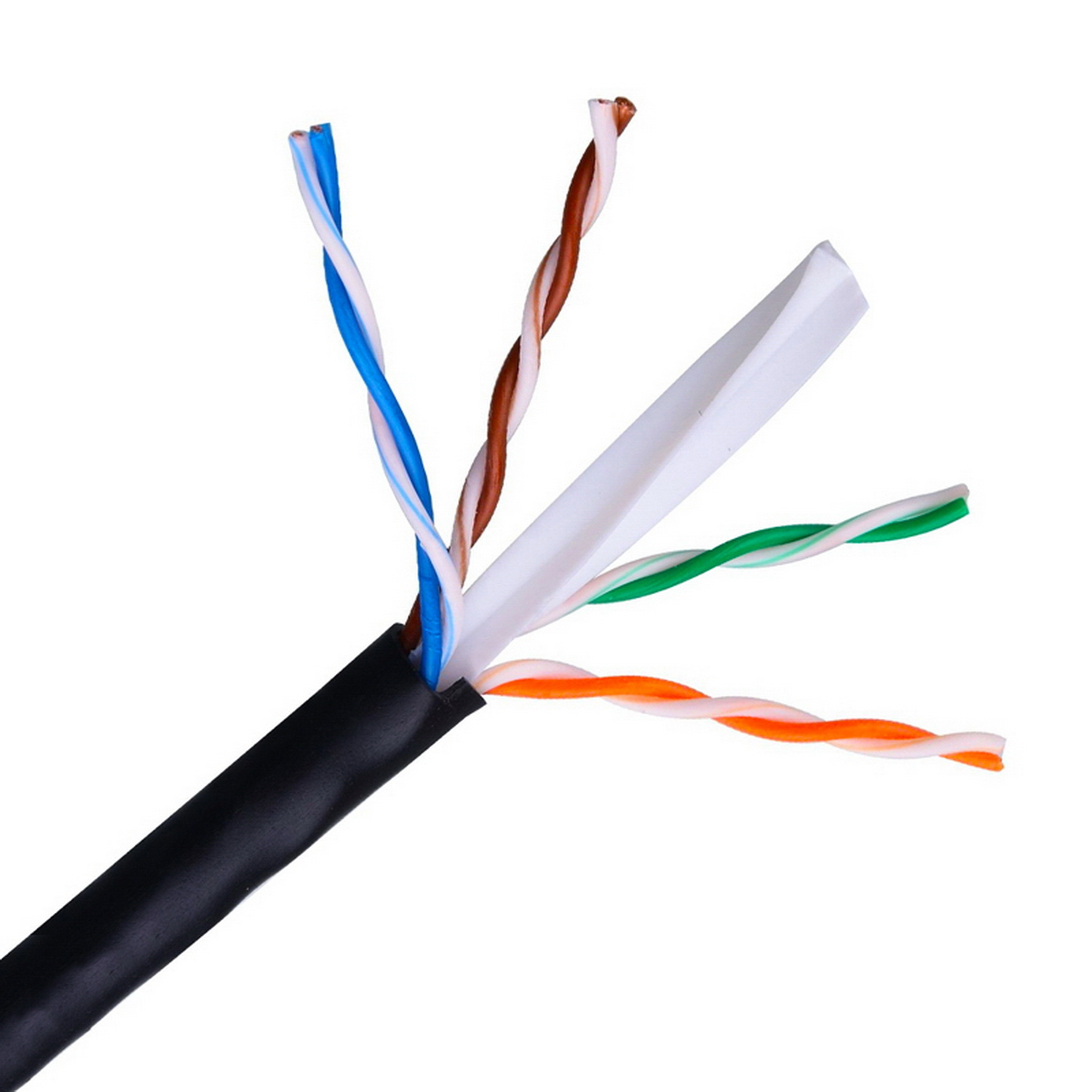 AISENS - BOBINA CABLE DE RED EXTERIOR IMPERMEABLE RJ45 CAT.6 UTP RÍGIDO AWG24, NEGRO, 305M