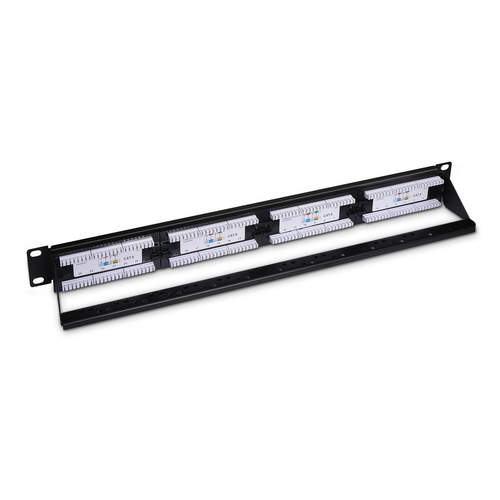 AISENS - PATCH PANEL DE 24 PUERTOS RJ45 CAT.6 UTP, 19 1U DUAL IDC, NEGRO