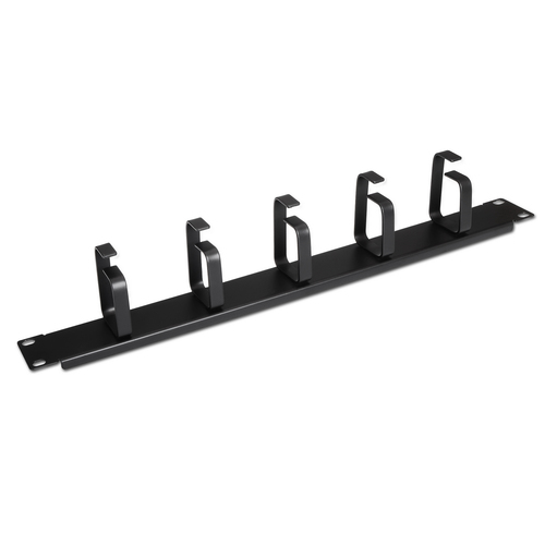 AISENS - Organizador de Cables Metalico con 5 anillos, 19 1U, Negro