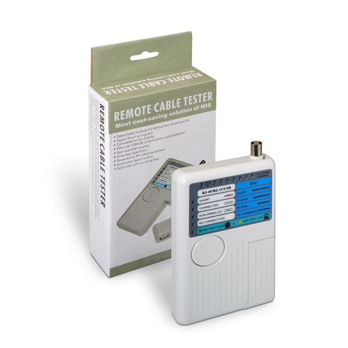 AISENS - TESTEADOR PARA CABLE RJ11/RJ12/RJ45, USB, COAXIAL