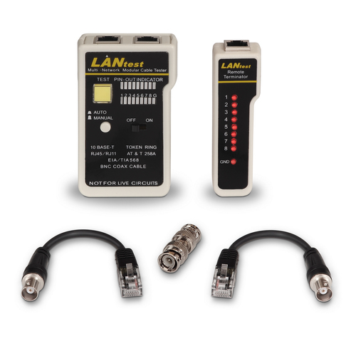 AISENS - TESTEADOR PARA CABLE RJ11/RJ12/RJ45, COAXIAL