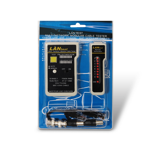 AISENS - TESTEADOR PARA CABLE RJ11/RJ12/RJ45, COAXIAL