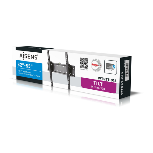 AISENS - SOPORTE ECO INCLINABLE PARA MONITOR/TV 40KG DE 32-55, NEGRO