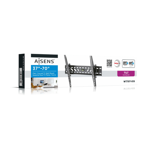 AISENS - SOPORTE PRO INCLINABLE PARA MONITOR/TV 50KG DE 37-70, NEGRO