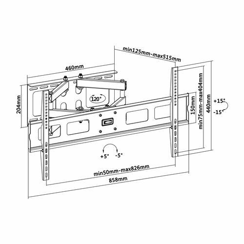 AISENS - SOPORTE PRO GIRATORIO, INCLINABLE Y NIVELABLE PARA MONITOR/TV 60KG DE 37-90, NEGRO