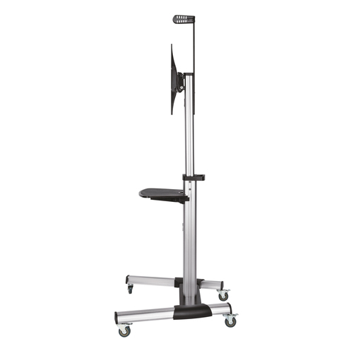 AISENS - SOPORTE DE SUELO PRO CON RUEDA, BANDEJA PARA DVD Y SOPORTE DE CaMARA PARA MONITOR/TV 50KG D