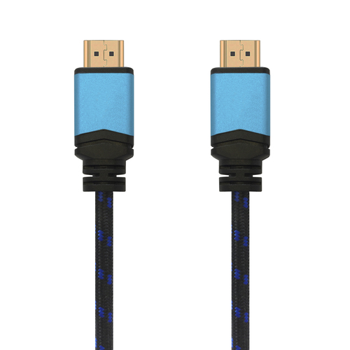 AISENS - CABLE HDMI V2.0 PREMIUM ALTA VELOCIDAD / HEC 4K@60HZ 18GBPS, A/M-A/M, NEGRO/AZUL, 1.0M