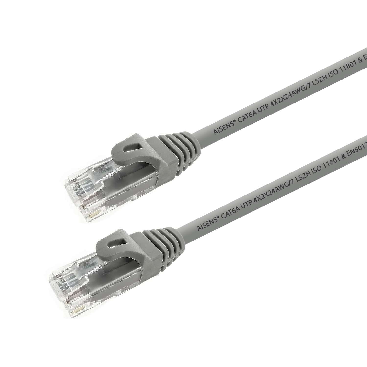 AISENS - CABLE DE RED LATIGUILLO RJ45 LSZH CAT.6A 500 MHZ UTP AWG24, GRIS, 15M
