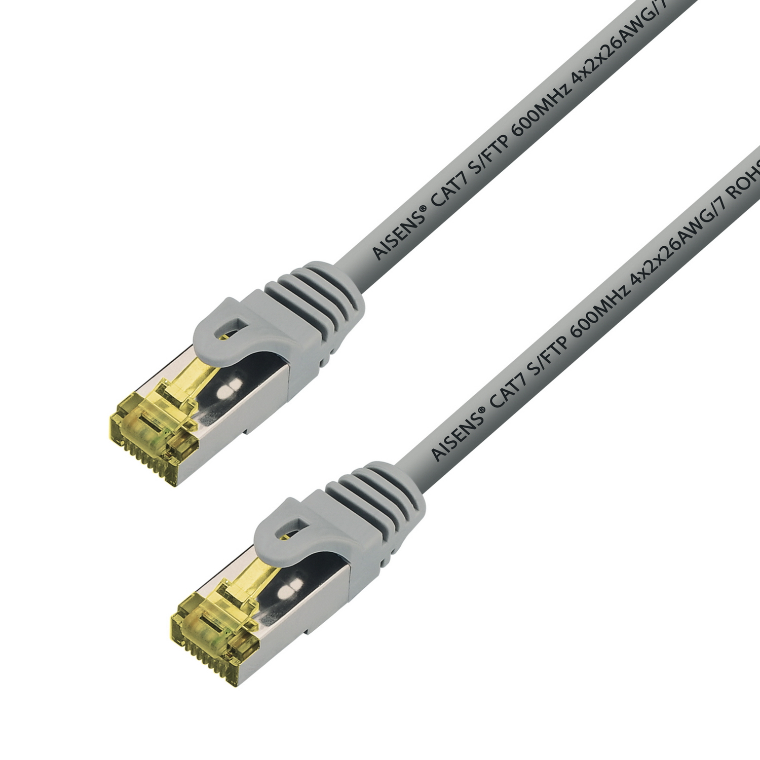 AISENS - CABLE DE RED LATIGUILLO RJ45 LSZH CAT.7 600 MHZ S/FTP PIMF AWG26, GRIS, 2.0M