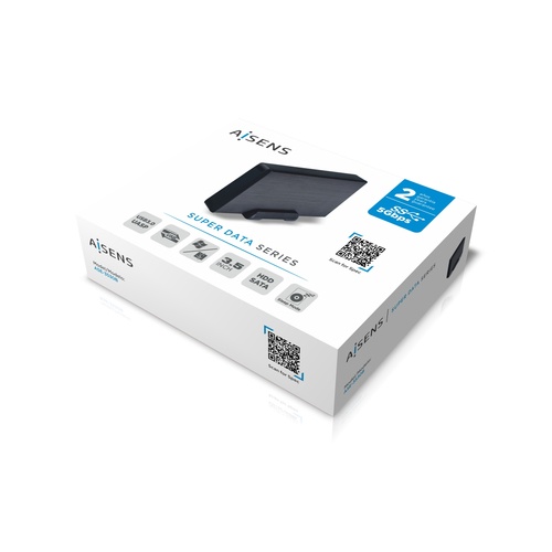 AISENS - Caja Disco Externa 3,5 ASE-3530B SATA A USB 3.0/USB3.1 GEN1, NEGRA