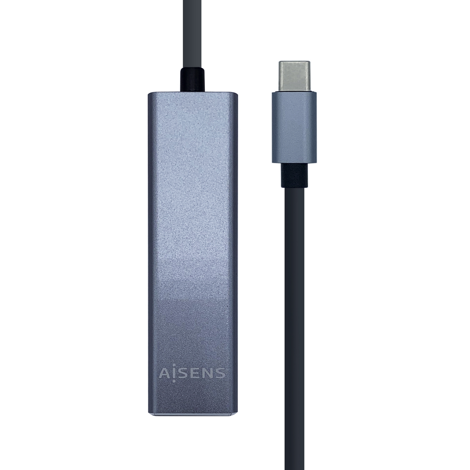AISENS - CONVERSOR USB3.1 GEN1 USB-C A ETHERNET GIGABIT 10/100/1000 MBPS + HUB 3XUSB3.0, GRIS, 15CM