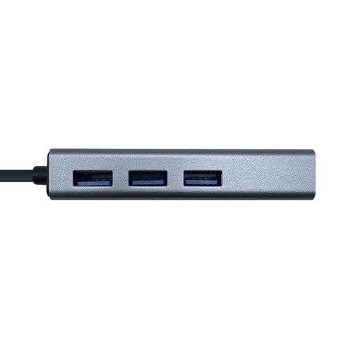 AISENS - CONVERSOR USB3.1 GEN1 USB-C A ETHERNET GIGABIT 10/100/1000 MBPS + HUB 3XUSB3.0, GRIS, 15CM