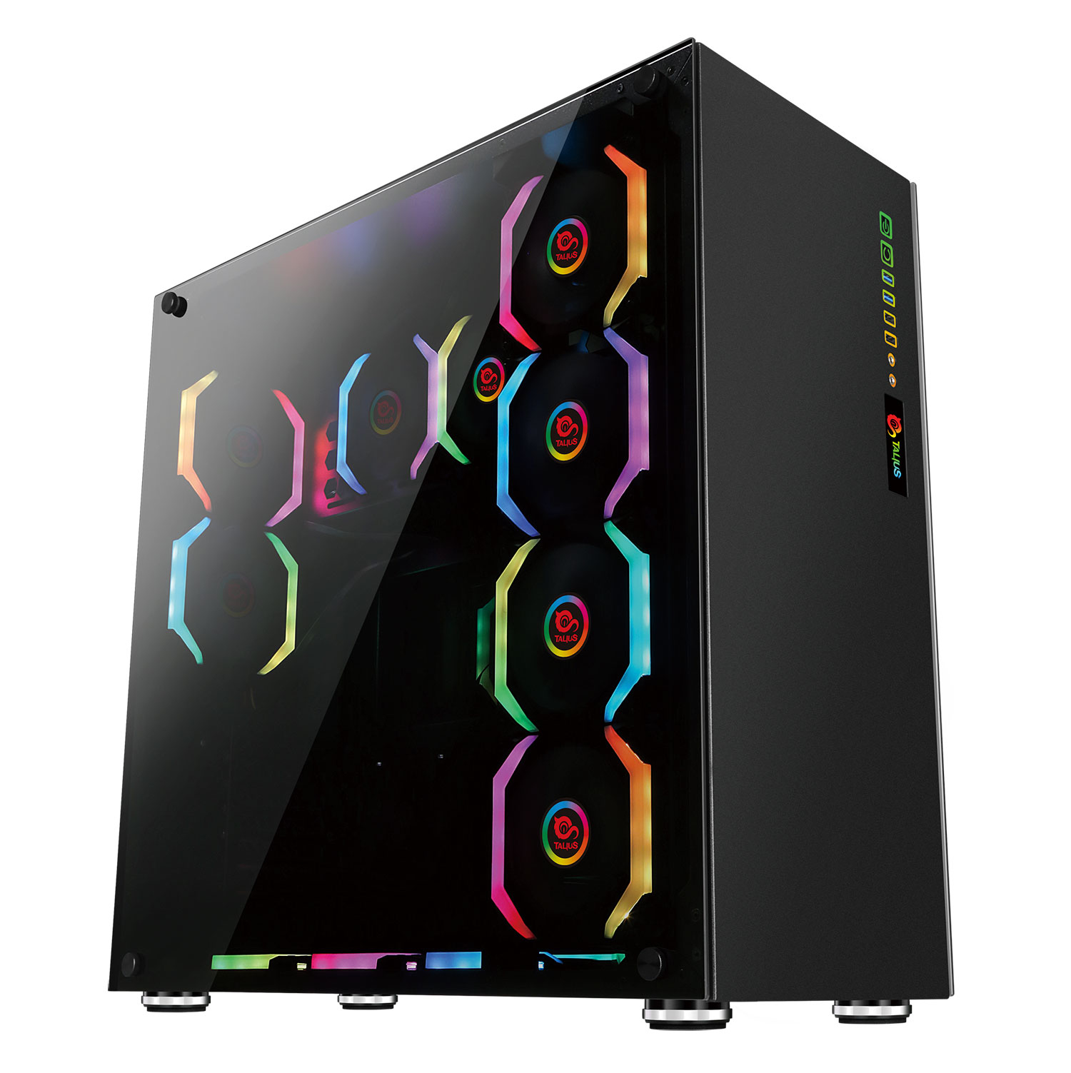 Talius caja E-Atx gaming Avalon cristal templado 4fan USB 3.0