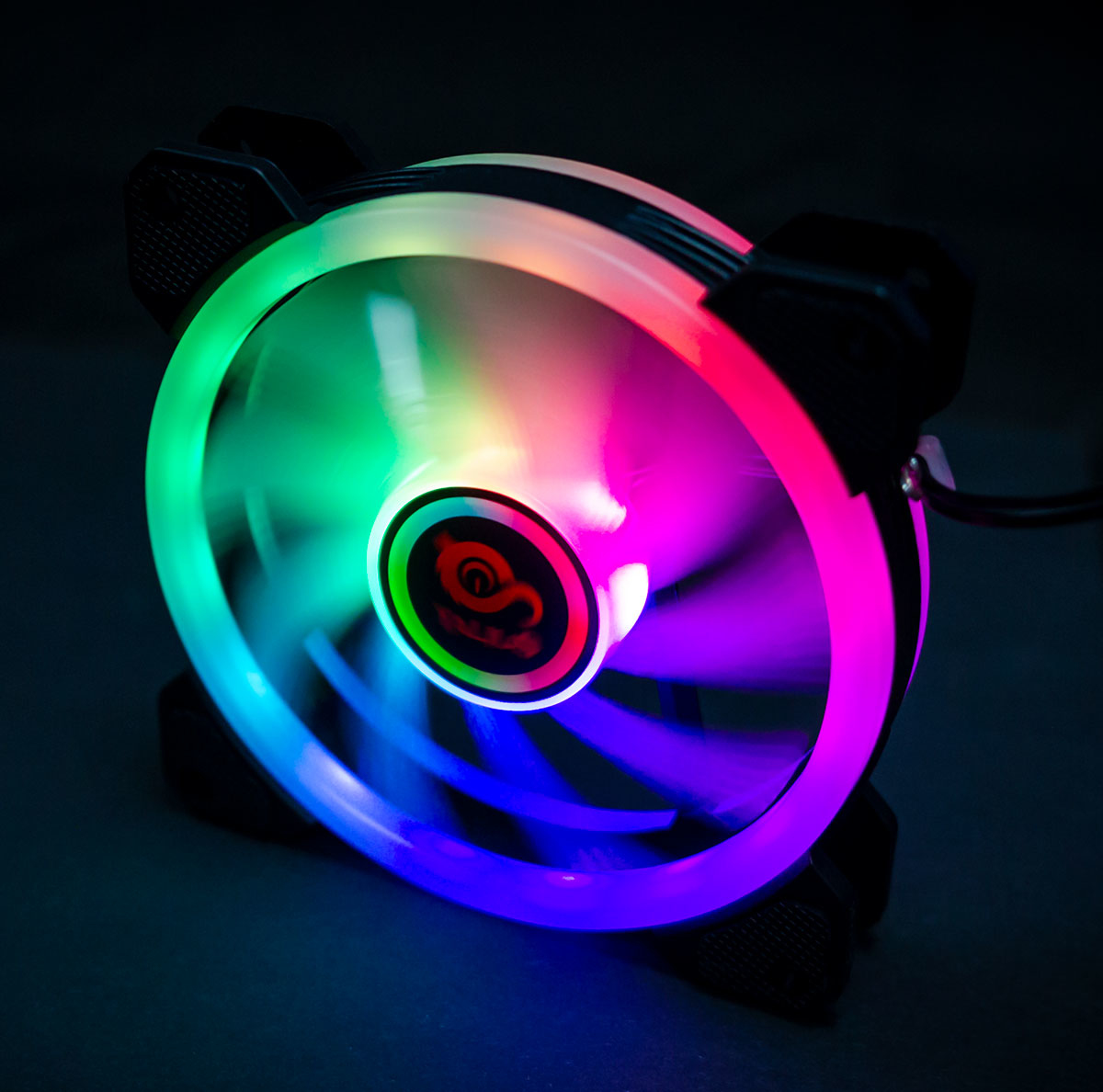 Talius ventilador caja RGB Iris/Cronos Spectrum 16Led 12cm Negro Retail