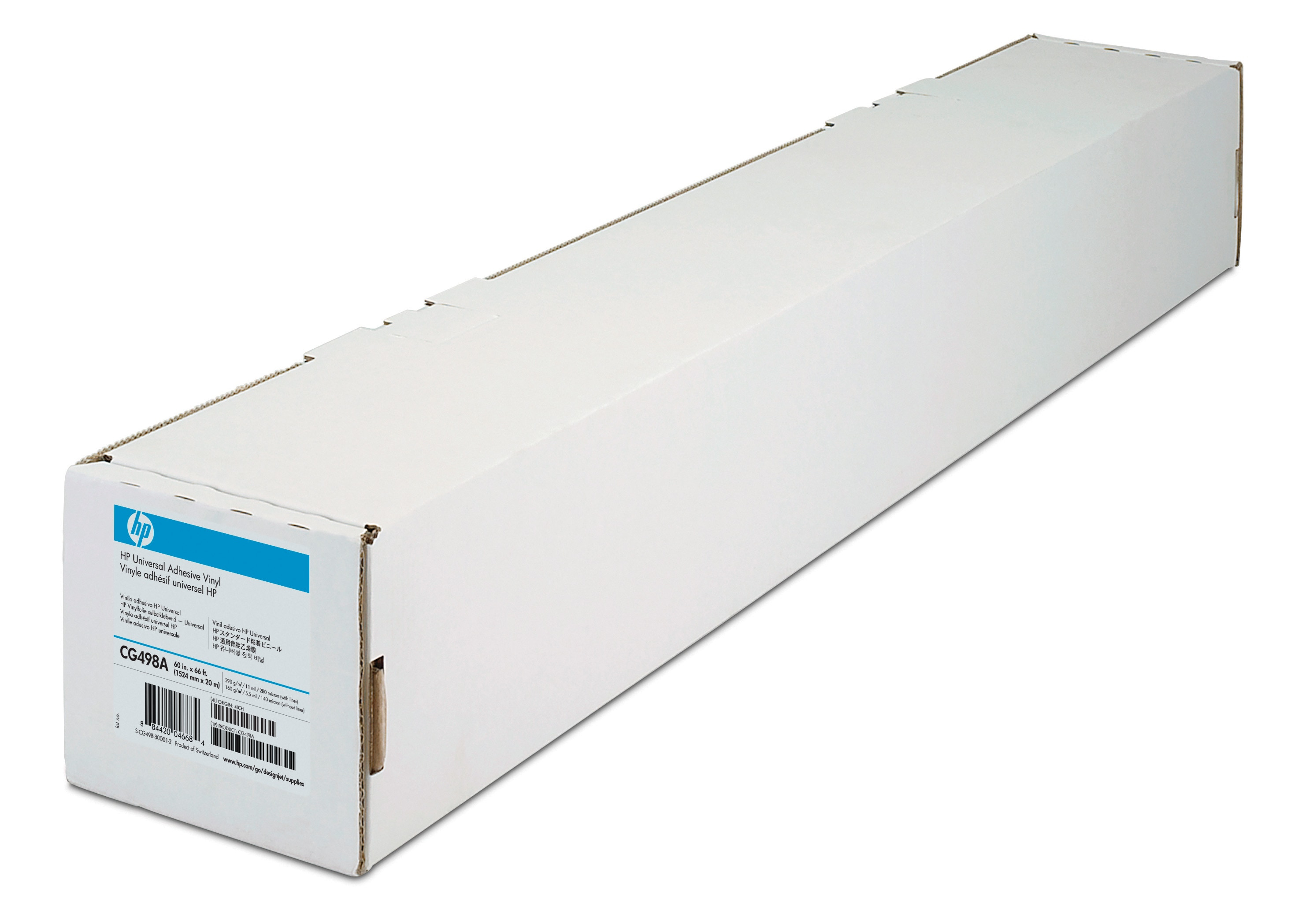 HP Papel Universal Adhesive Vinyl, 914 mm x 20.1 m (36 in x 75 ft) pack 2. 150g