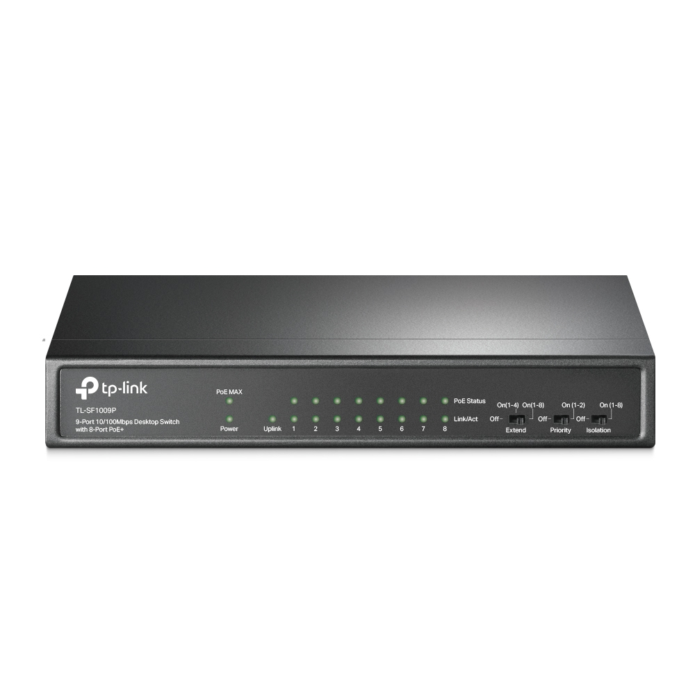 TP-LINK 9-Port 10/100 Mbps Desktop Switch with 8-Port PoE+