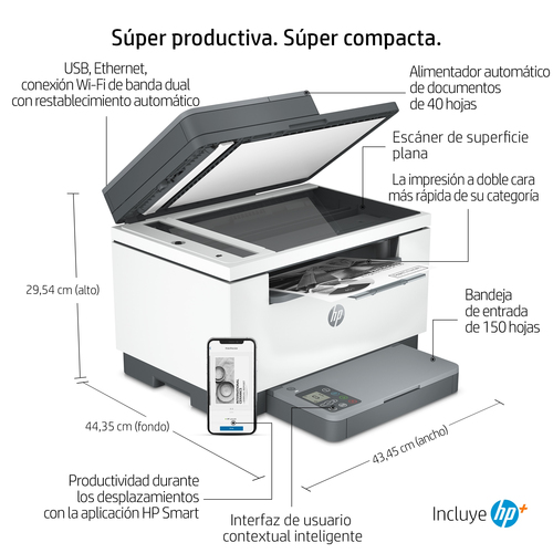 HP multifuncion laser monocromo LaserJet M234sdwe (HP+ solo consumible original, cuenta HP, conexion ***descatalogado***