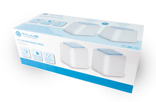 Talius redes Mesh (Pack 2 dispositivos) Sistema Wi-Fi AC1200 GigaLAN
