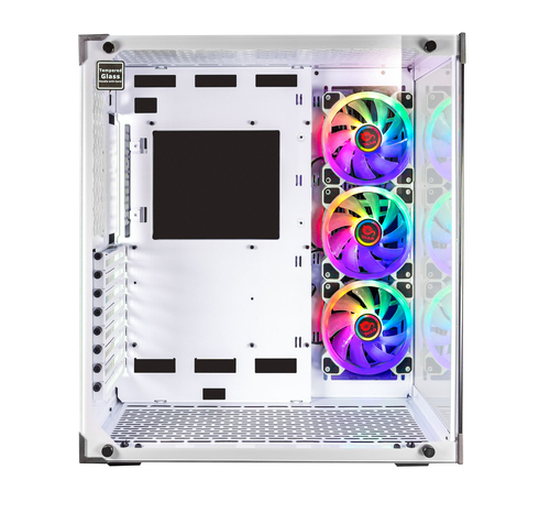 Talius caja Atx gaming Cronos Frost Blanca RGB cristal templado USB 3.0 (Incluye 3 ventiladores)