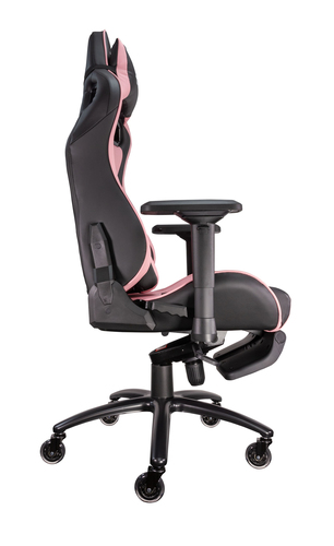 Talius silla Caiman V2 gaming negra/rosa reposapies, 4D, Frog, base metal, ruedas 75mm silicona, gas
