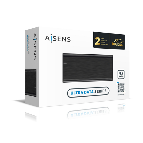 AISENS - CAJA EXTERNA ASM2-008B M.2 (NGFF) SSD NVME A USB3.1 GEN2, NEGRA