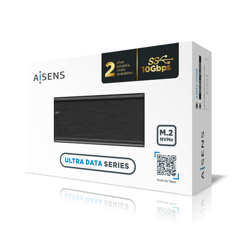 AISENS - CAJA EXTERNA ASM2-008B M.2 (NGFF) SSD NVME A USB3.1 GEN2, NEGRA