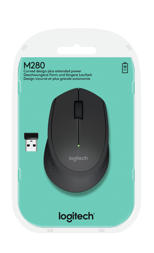 LOGITECH RATON M280 OPTICO WIRELESS INALAMBRICO NEGRO
