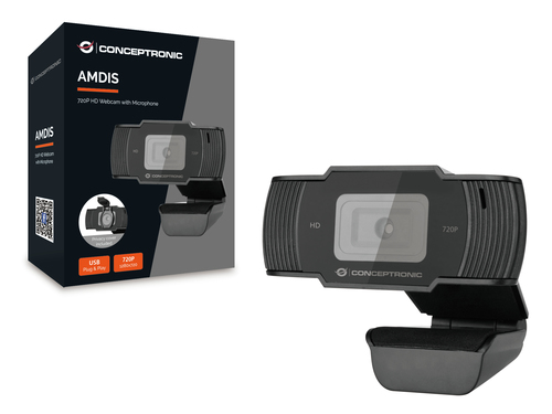 CONCEPTRONIC WEBCAM HD AMDIS05 1080P INTERPOLADO USB 3.6MM 30 FPS ANGULO VISION 68º MICROFONO INTEGRADO