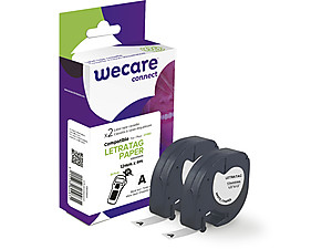 ARMOR WECARE cinta compatible para DY 91200 DYMO LETRATAG PAPER 12mmx4m Negro/blanco papel S0721510, pack 2