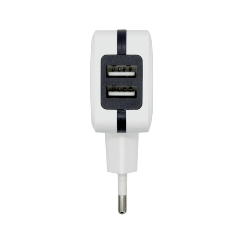 AISENS - CARGADOR USB 17W 5V/3.4A, 2xUSB CON CONTROL AI, BLANCO