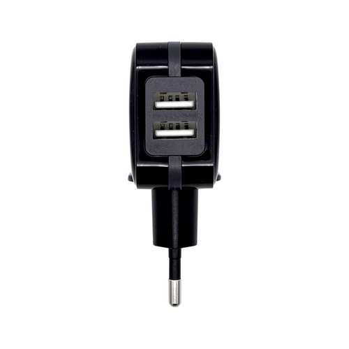 AISENS - CARGADOR USB 17W 5V/3.4A, 2xUSB CON CONTROL AI, NEGRO