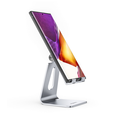 AISENS - SOPORTE DE SOBREMESA TAMANO M AJUSTABLE (1 PIVOTE) PARA MOVIL / TABLET, PLATA