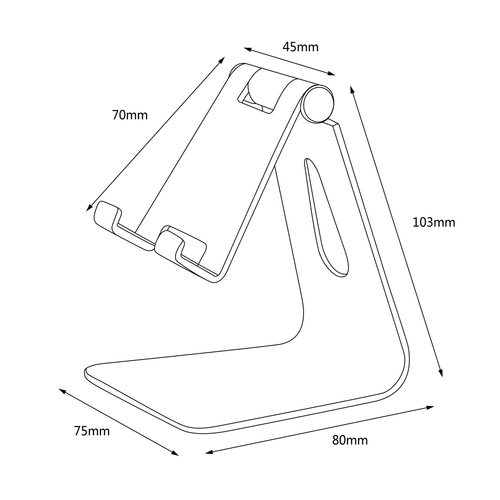 AISENS - SOPORTE DE SOBREMESA TAMANO M AJUSTABLE (1 PIVOTE) PARA MOVIL / TABLET, PLATA