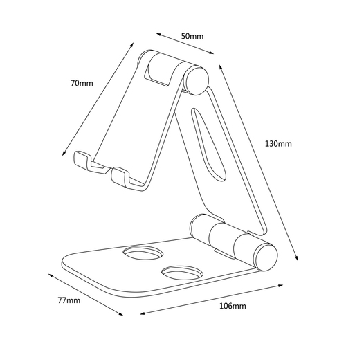 AISENS - SOPORTE DE SOBREMESA TAMAÑO XL AJUSTABLE (2 PIVOTES) PARA MOVIL / TABLET, NEGRO