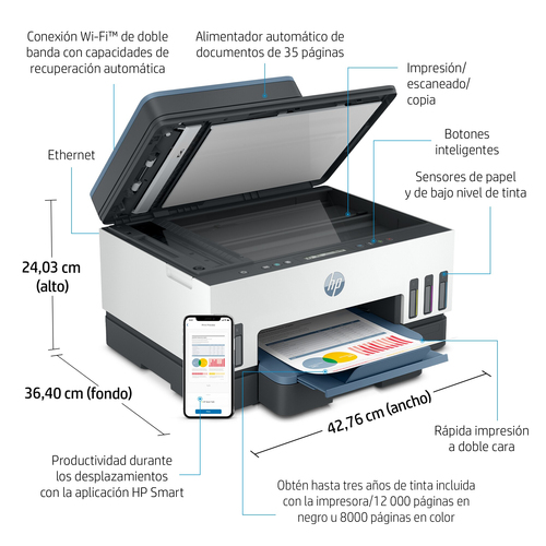 HP multifuncion inkjet Smart Tank 7306