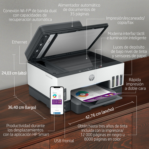 HP multifuncion inkjet Smart Tank 7605
