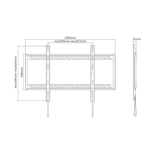 AISENS - SOPORTE ECO ULTRA DELGADO PARA MONITOR/TV 130KG DE 60-100, NEGRO