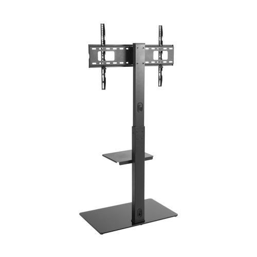 AISENS - SOPORTE DE SUELO ECO CON BANDEJA DVD PARA MONITOR/TV 40KG DE 37-70, NEGRO