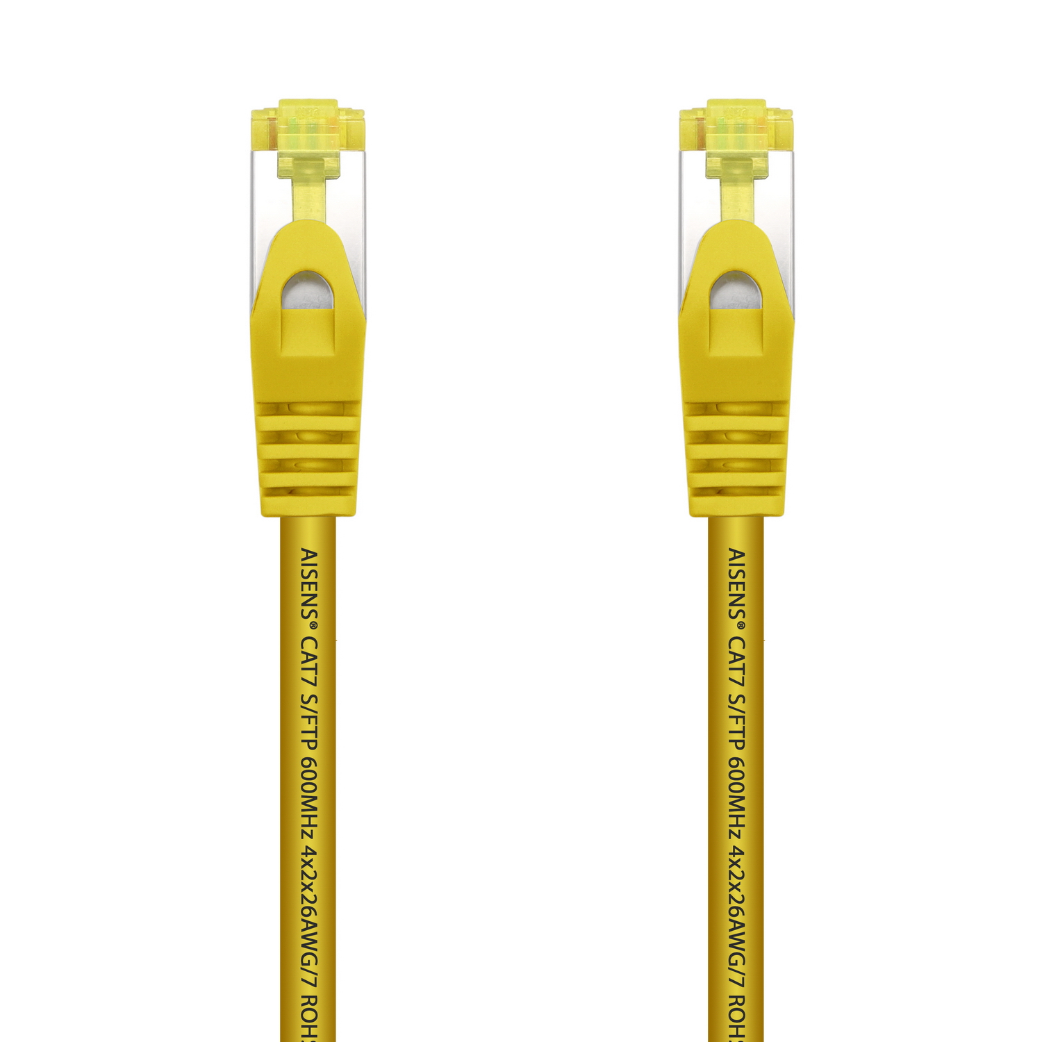 AISENS - CABLE DE RED LATIGUILLO RJ45 LSZH CAT.7 600 MHZ S/FTP PIMF AWG26, AMARILLO, 1.0M
