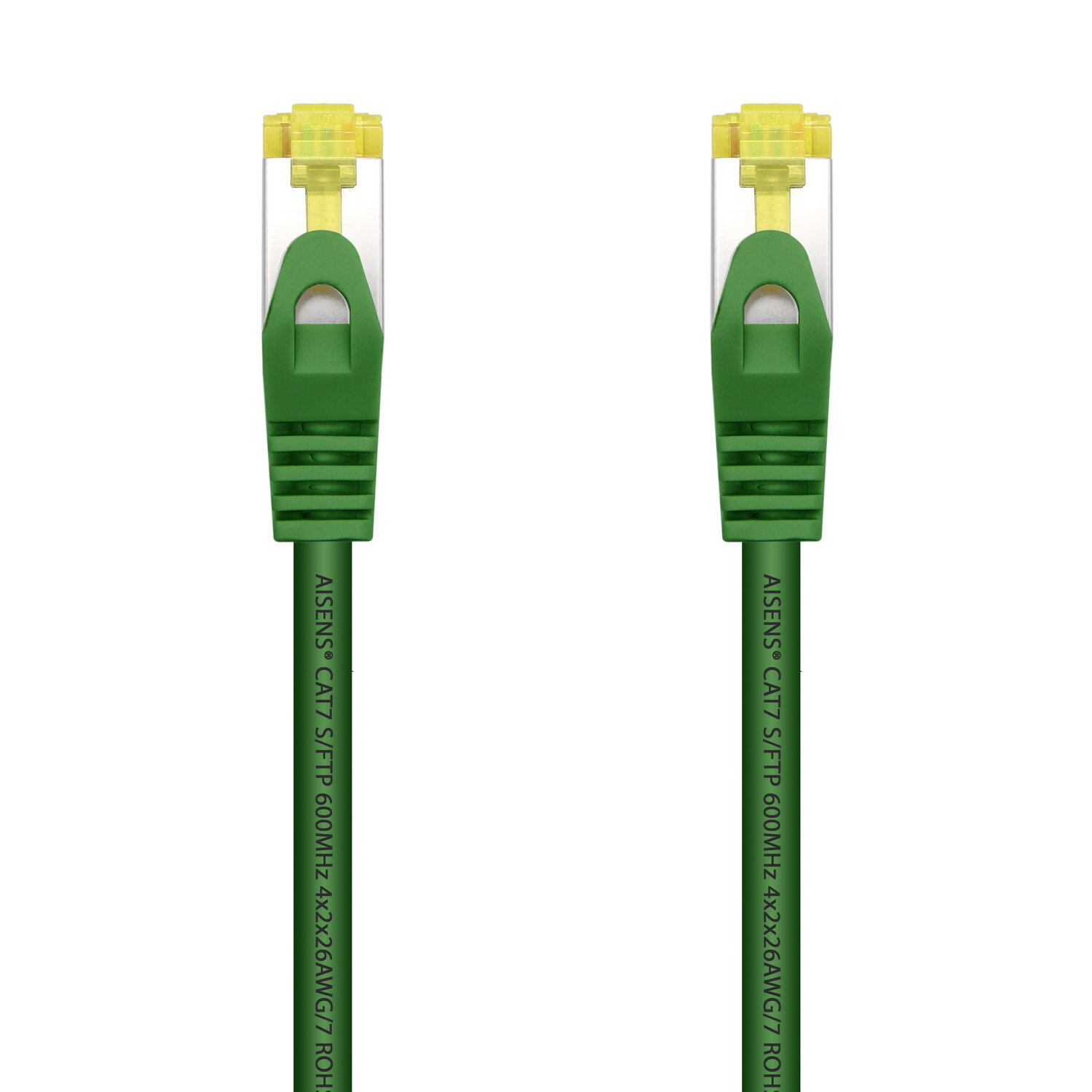 AISENS - CABLE DE RED LATIGUILLO RJ45 LSZH CAT.7 600 MHZ S/FTP PIMF AWG26, VERDE, 1.0M